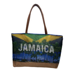 Large Mesh Beach Bag With Jute Bottom