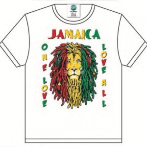 T-Shirt White Printed Lion Face