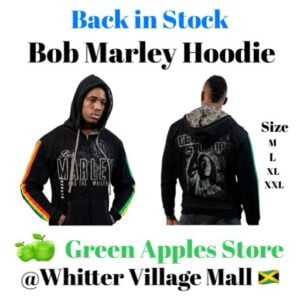 Bob Marley Men’s Hoodie Black | Free Delivery in Resorts in Jamaica
